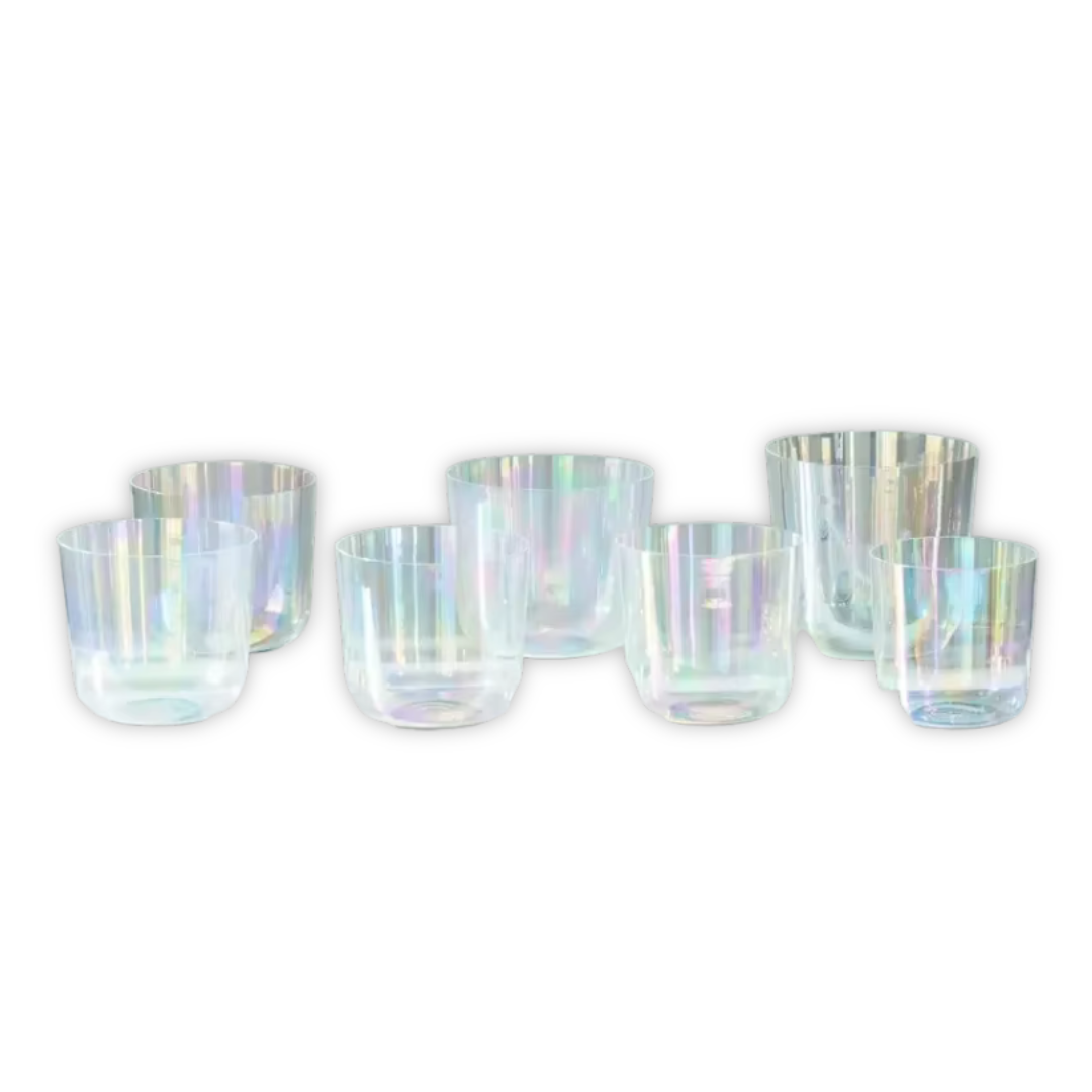 Set of 7 Crystal Sound Bowls Ethereal Collection with Case
