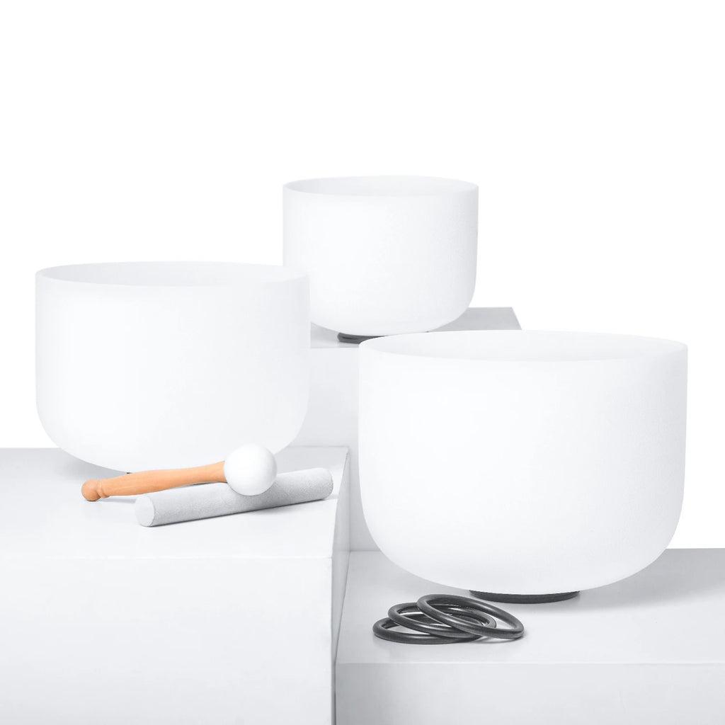 Set of 3 Crystal Singing Bowl Classic with Case