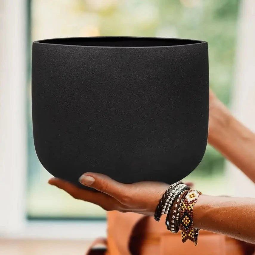 Set of 3 Crystal Singing Bowl Black