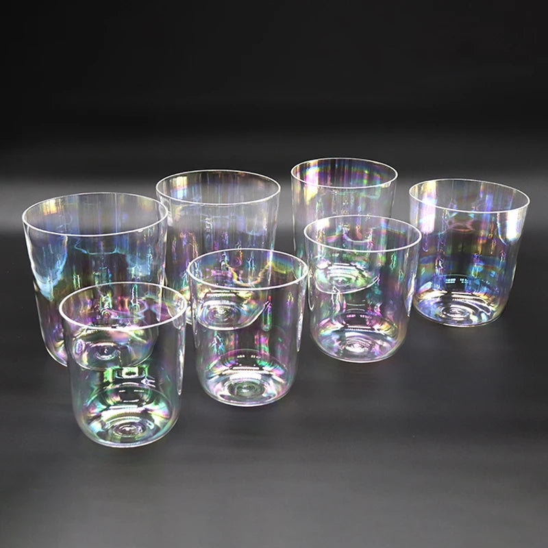 Set of 7 Crystal Sound Bowls Ethereal Collection with Case